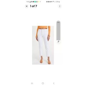 Good American White Good Legs Straight‎ Leg Raw Hem Denim Jeans 2/26